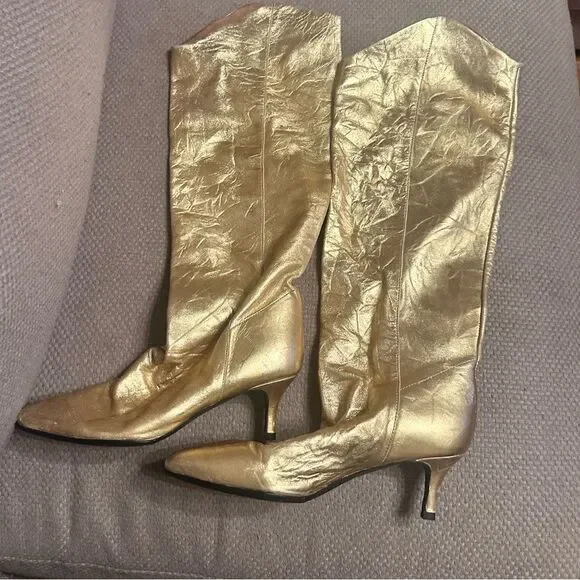 Free People Gold Sloane Boots - Picture 3 of 7